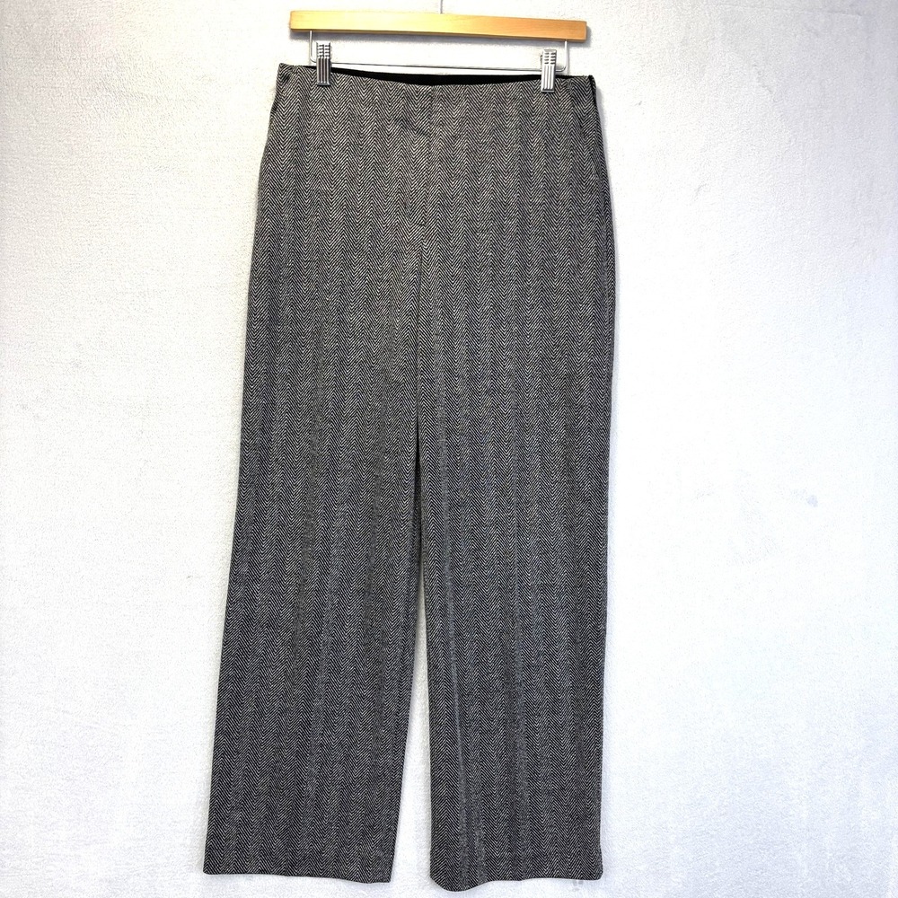 Express Herringbone Dress Pants‎ Womens Small Gray Straight Leg Office Wide Leg